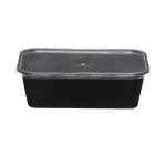 Posuda s poklopcem PP 750 ml 175x125x60mm crna [50 kom/pak]