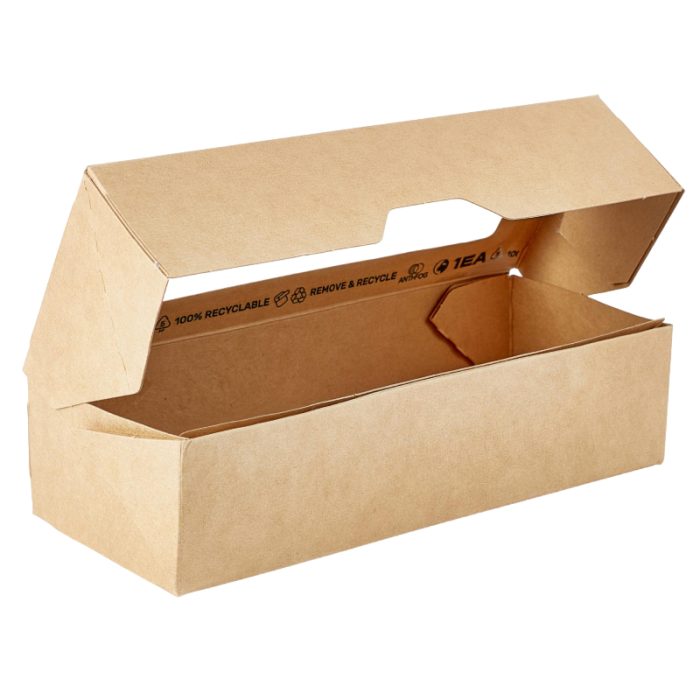 Papirnata posuda s prozorom OneBox 500 ml 70x170x40 mm kraft 25 kom