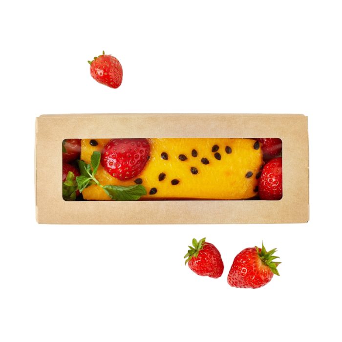 Papirnata posuda s prozorom OneBox 500 ml 70x170x40 mm kraft 25 kom