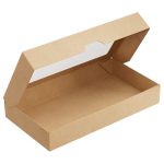 Papirnata posuda s prozorom OneBox 1450 ml 260x150x40 mm kraft 25 kom
