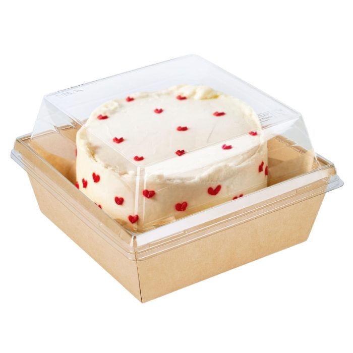 Papirnata posuda 1250 ml OneClick kraft 165×165 mm, h=65 mm za poklopcem, 50 kom (komplet)