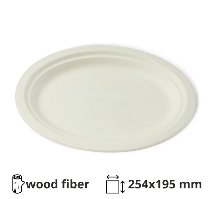 Tanjur BIO (wood fiber) 254×195 mm bijela 50 kom