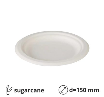 Tanjur BIO (sugarcanes) d=150 mm bijela 125 kom/pak