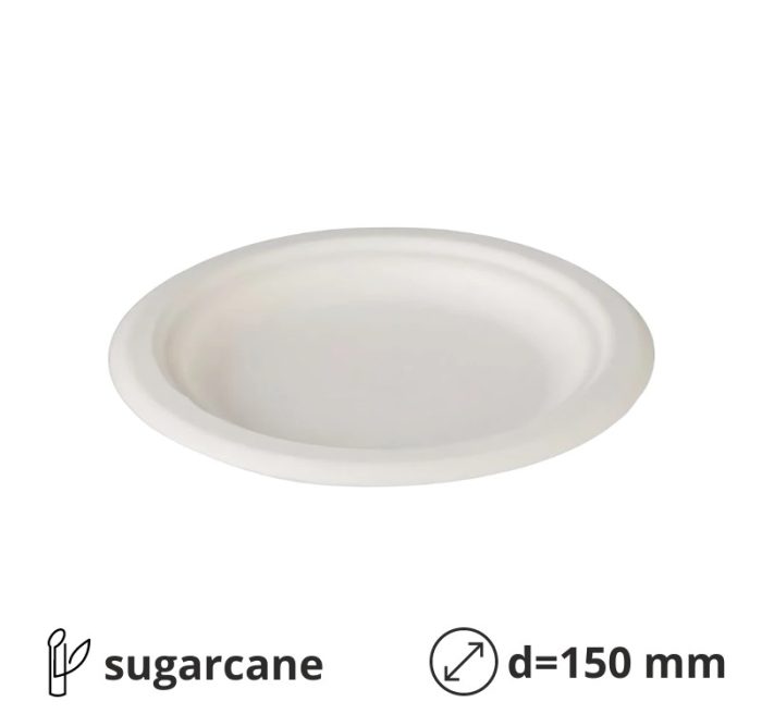 Tanjur BIO (sugarcanes) d=150 mm bijela 125 kom/pak