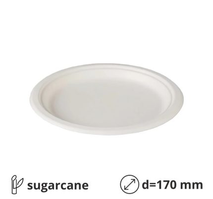 Tanjur BIO (sugarcane) d=170 mm bijela 125 kom