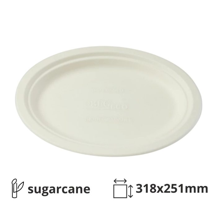 Tanjur BIO (sugarcane) 318×251 mm bele 125 kom/pak