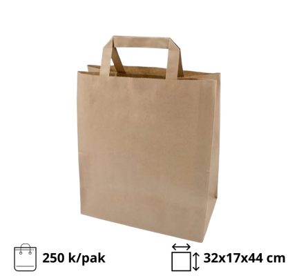 Papirnata vrećica sa ravnom ručkom 32х17х44 cm kraft 250 kom