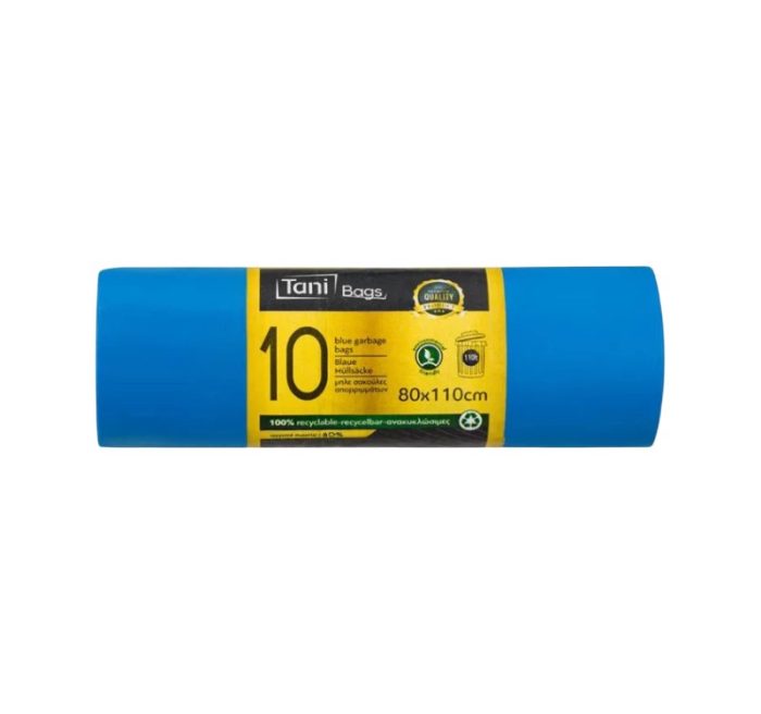 Vrečka za smeti HDPE 110 l 80×110 cm plava 10 kom/rol
