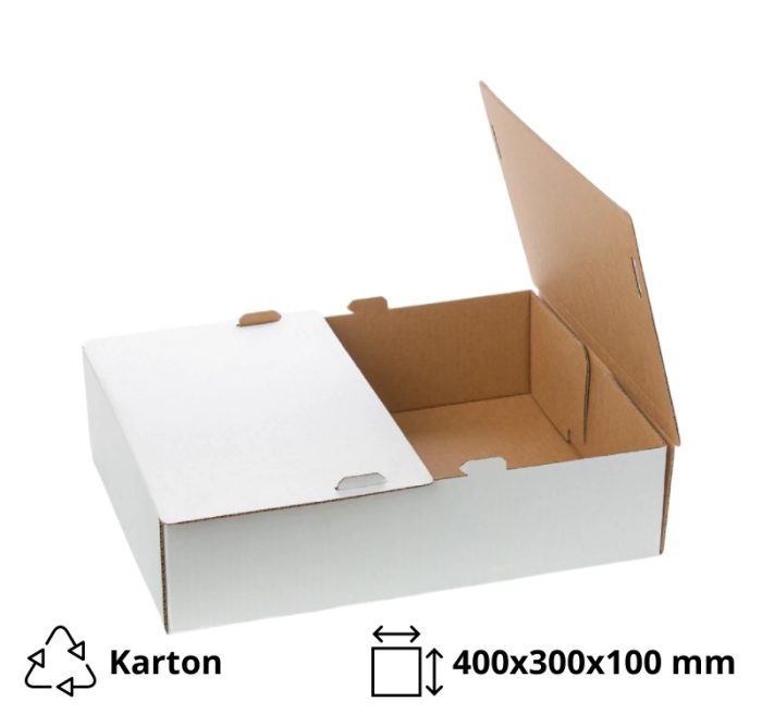 Kutija za desert bez prozora 400x300x100 mm bijela [5 kom/pak]