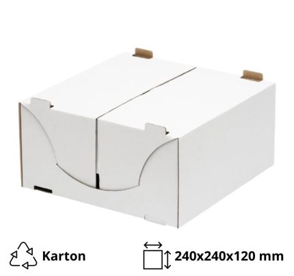 Kutija za torto 240х240х120 mm, bijela [10 kom/pak]