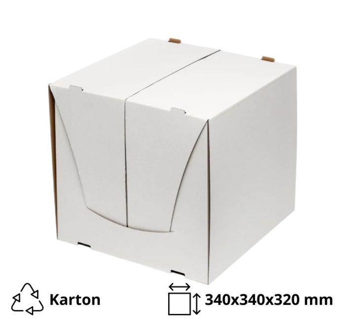 Kutija za torto 340х340х320 mm, bijela [10 kom/pak]