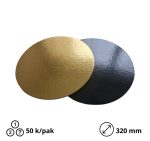 Podmetač krug za torte karton d=320 mm zlatni [10 kom/pak]