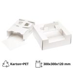 Kutija za torte s ručkom in prozorom 300х300х120 mm bijela [10 kom/pak]