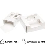 Kutija za torte s ručkom in prozorom 300х300х120 mm bijela [10 kom/pak]