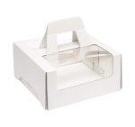 Kutija za torte s ručkom in prozorom 280х280х130 mm bijela [10 kom/pak]