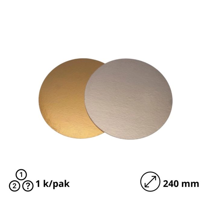 Podmetač krug za torte karton d=240 mm zlatni [10 kom/pak]