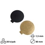 Podmetač krug karton d=80 mm crni/zlatni 1,5 mm [50 kom/pak]