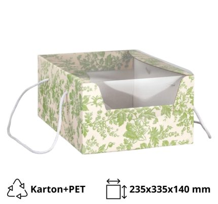 Kutija za desert s prozorom 235x335x140 mm zelena [2 kom/pak]