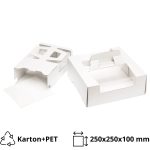 Kutija za torte s ručkom in prozorom 250х250х100 mm bijela [10 kom/pak]