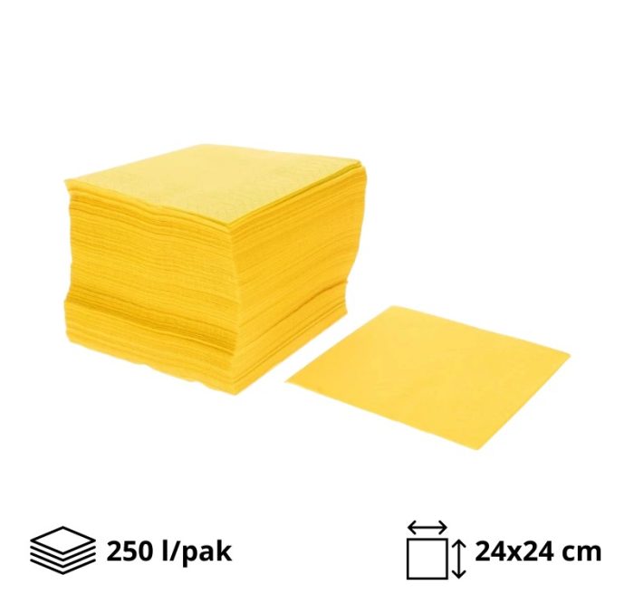 Papirnate salvete 2 sl 24×24 cm žute 250 l/pak