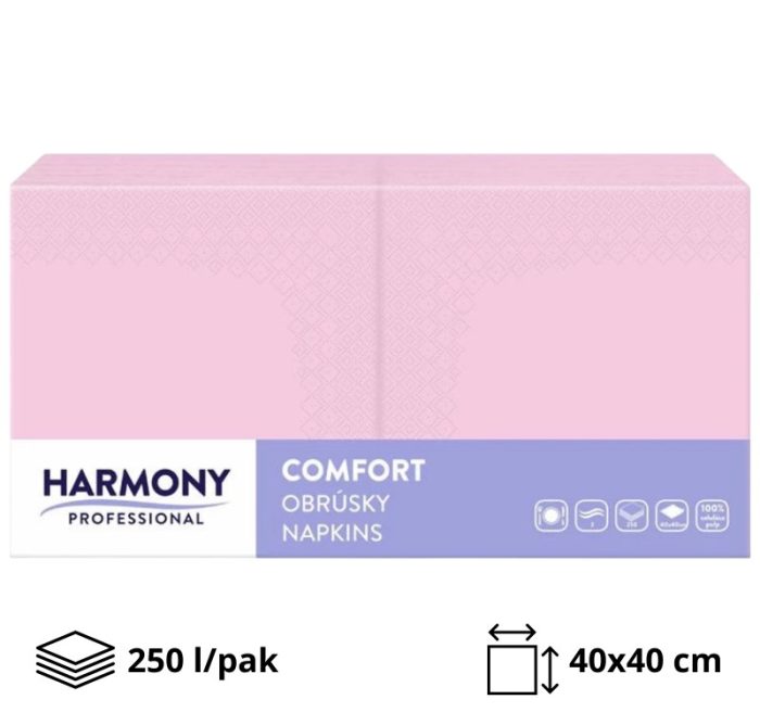 Papirnate salvete 2 sl 40×40 cm ružičasta 250 l/pak [8 kom/pak]