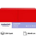 Papirnate salvete 2 sl 40×40 cm crvene 250 l/pak