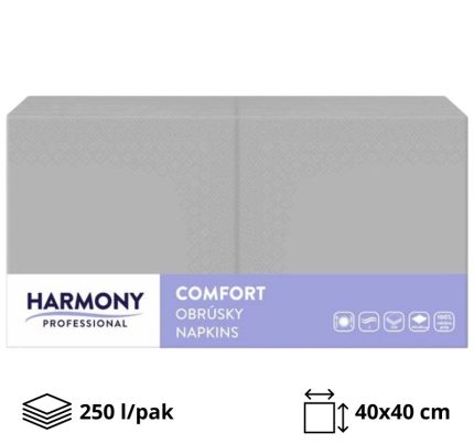 Papirnate salvete 2 sl 40×40 cm siva 250 l/pak