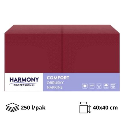 Papirnate salvete 2 sl 40×40 cm bordo 250 l/pak