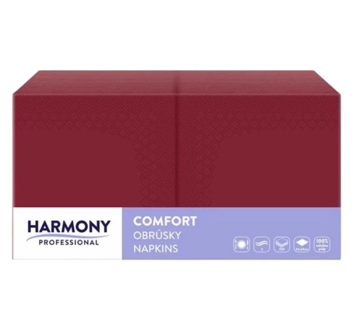 Papirnate salvete 2 sl 40×40 cm bordo 250 l/pak