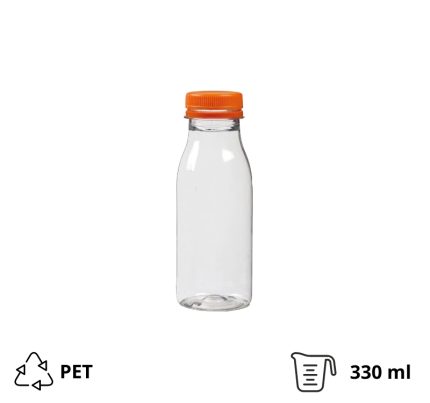 Boca PET 0,33 l d=38 mm s narančastim poklopcem [205 kom/pak]