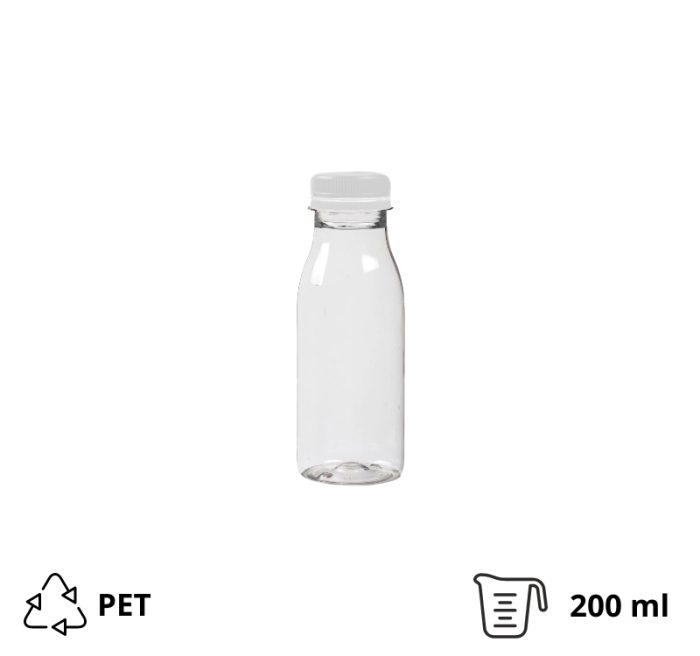 Boca PET 0,2 l d=38 mm s bijelim poklopcem [100 kom/pak]