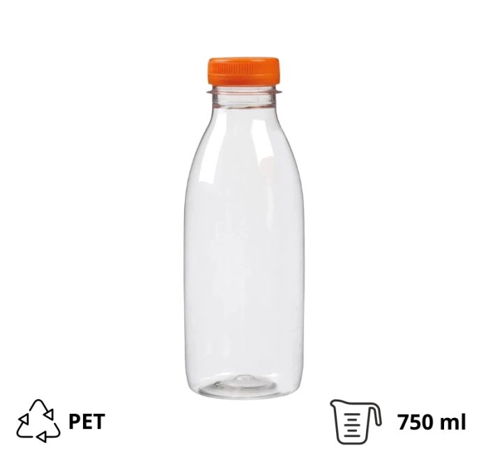 Boca PET 0,75 l d=38 mm s narančastim poklopcem [100 kom/pak]