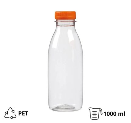 Boca PET 1 l d=38 mm s narančastim poklopcem [136 kom/pak]