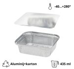 Alu posuda za poklopcem 435 ml 146x121x40 mm 100 kom