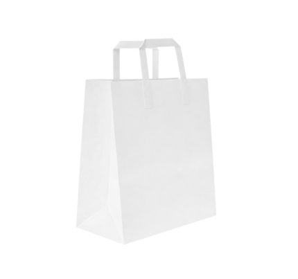 Papirnata vrećica sa ravnom ručkom 180x90x220 mm bijela 250 kom/pak