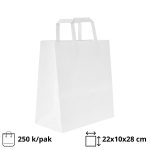 Papirnata vrećica sa ravnom ručkom 220х100х280 mm bijela 250 kom/pak