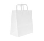 Papirnata vrećica sa ravnom ručkom 260х120х340 mm bijela 250 kom/pak