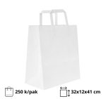 Papirnata vrećica sa ravnom ručkom 320х120х410 mm bijela 250 kom/pak