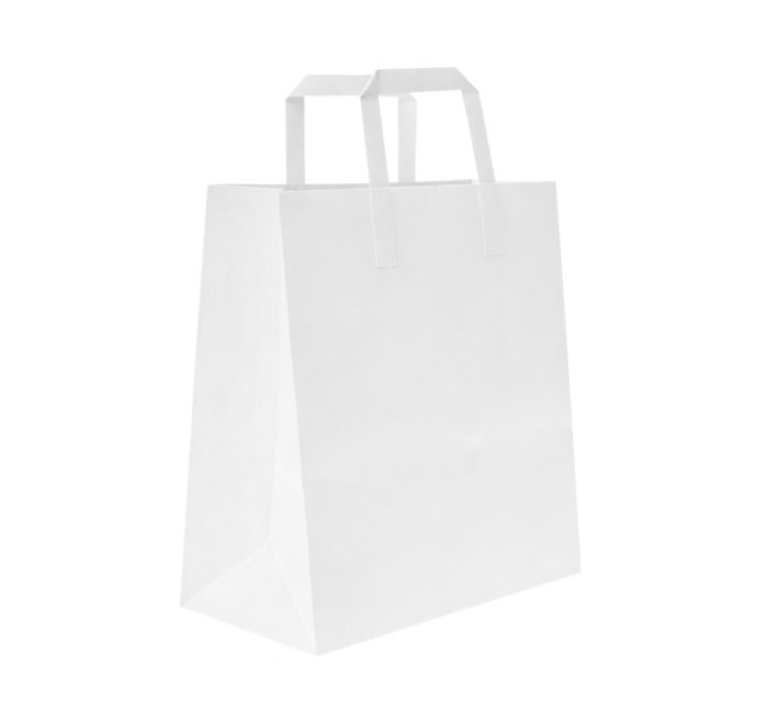 Papirnata vrećica sa ravnom ručkom 320х170х440 mm bijela 250 kom/pak