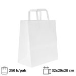 Papirnata vrećica sa ravnom ručkom 320х200х280 mm bijela 250 kom/pak