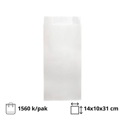 Papirnata vrećica 140х100×310 mm bijela 1560 kom/pak