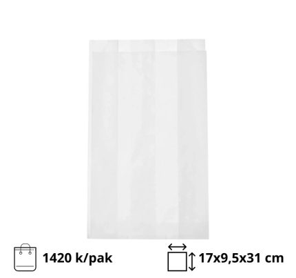 Papirnata vrećica  170х95×310 mm bijela 1420 kom/pak