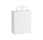 Papirnata vrećica sa ravnom ručkom 180x90x220 mm bijela 500 kom