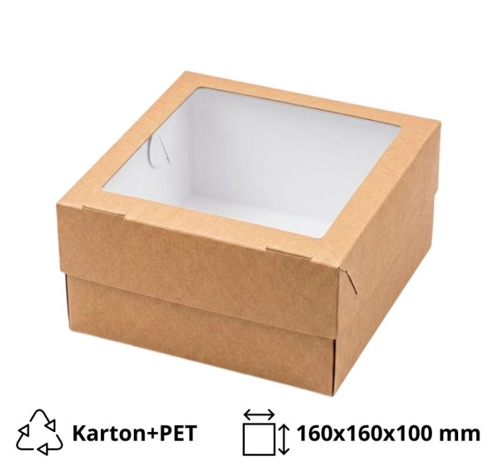 Kutija za muffine sa prozorom ECO MUF 4 160x160x100 mm 25 kom/pak