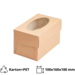 Kutija za muffine z prozorom ECO MUF 2 100x160x100 mm kraft 25 kos/pak