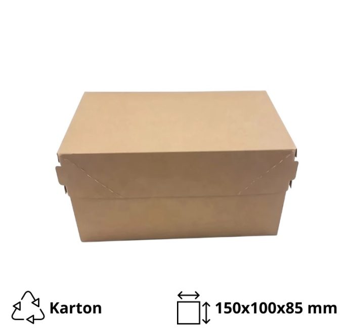 Papirnata posuda EURO CAKE 1200 ml 150x100x85 mm kraft 25 kom/pak