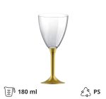 Čaša za vino PS 180 ml sa zlatnom drškom 20 kom/pak