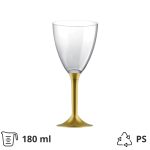 Čaša za vino PS 180 ml sa zlatnom drškom 20 kom/pak