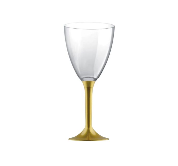 Čaša za vino PS 180 ml sa zlatnom drškom 20 kom/pak