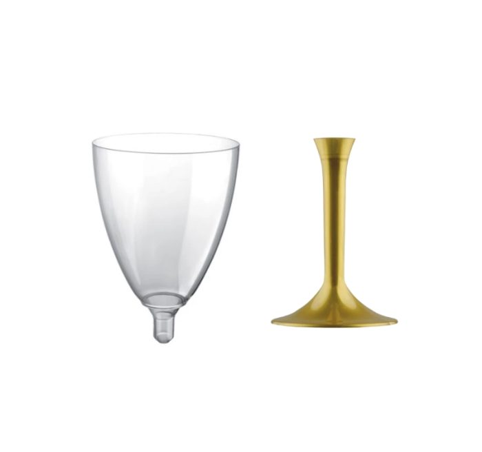 Čaša za vino PS 180 ml sa zlatnom drškom 20 kom/pak